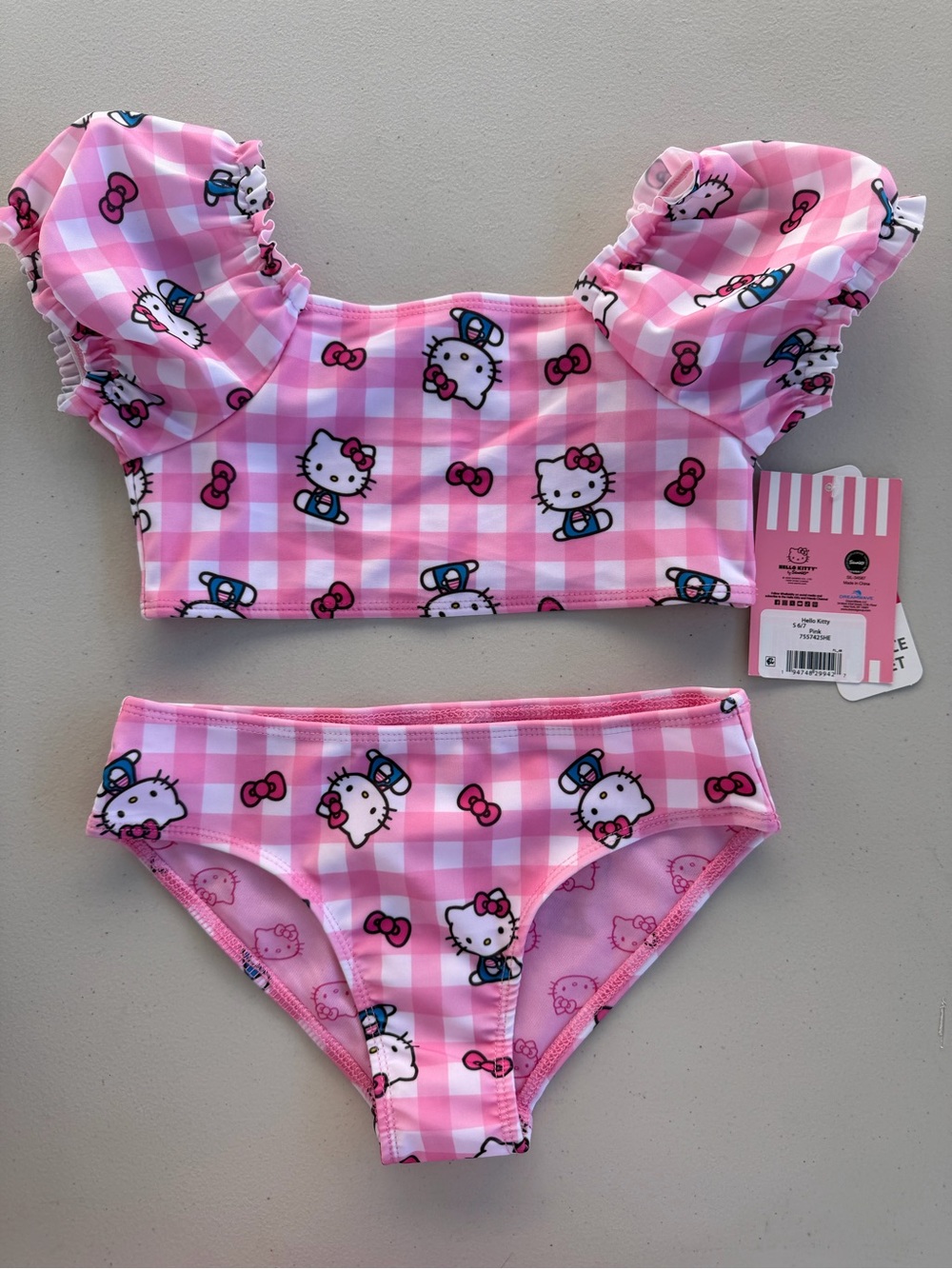 Hello Kitty Pink Gingham Ruffle Two-Piece